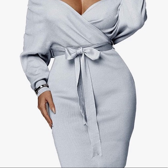 ~Contentment Off-Shoulder Sweater Dress~ - Picture 6 of 12